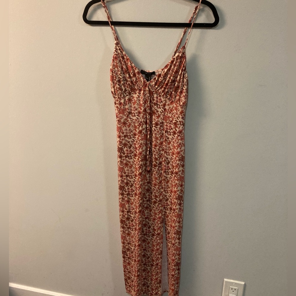 Long floral print dress